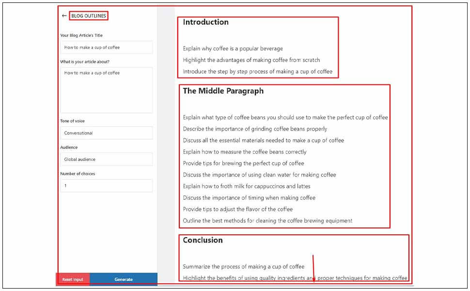 Create Content Outline and Structure